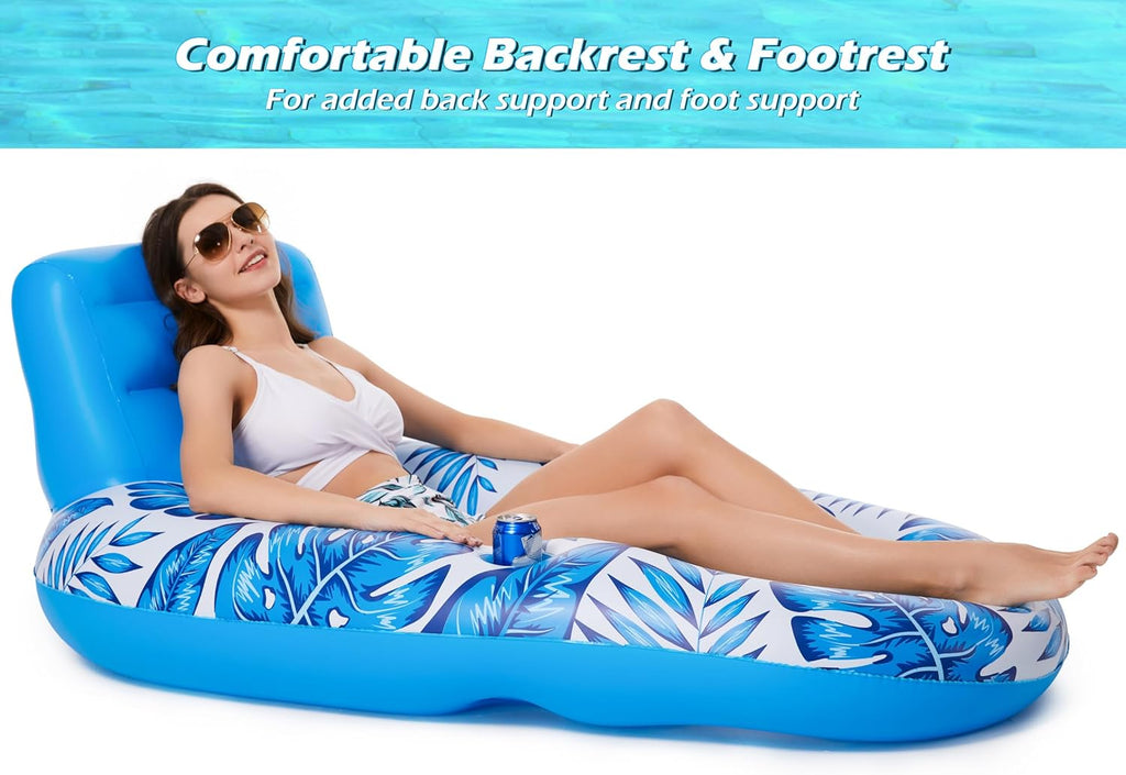 Inflatable Pool Float Adult - Pool Floaties Lounger Floats Raft Floating Chair Water Floaties for Swimming Pool Lake