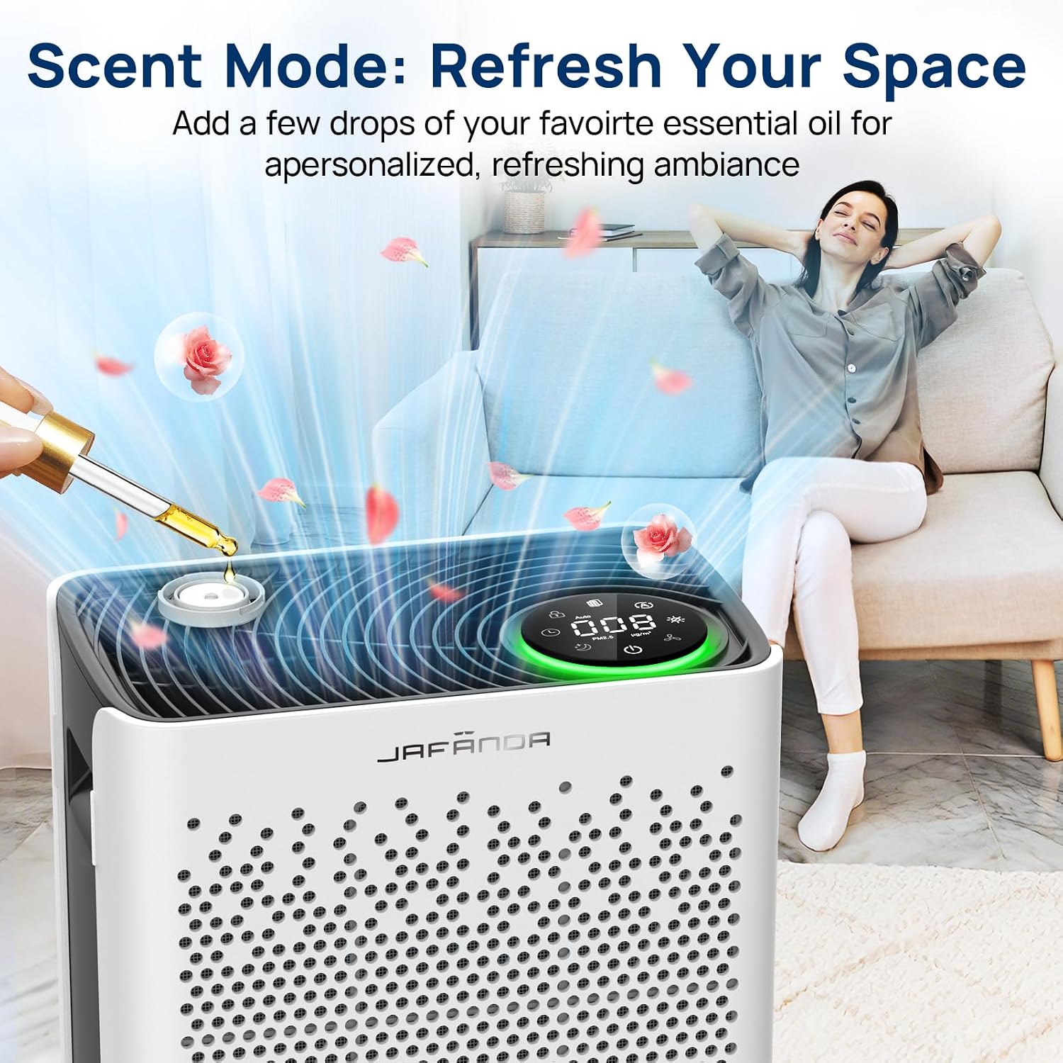 Air Purifiers for Home Large Room up to 1015Ft² - HEPA Air Purifier for Bedroom with Washable Pre Filters & AHAM