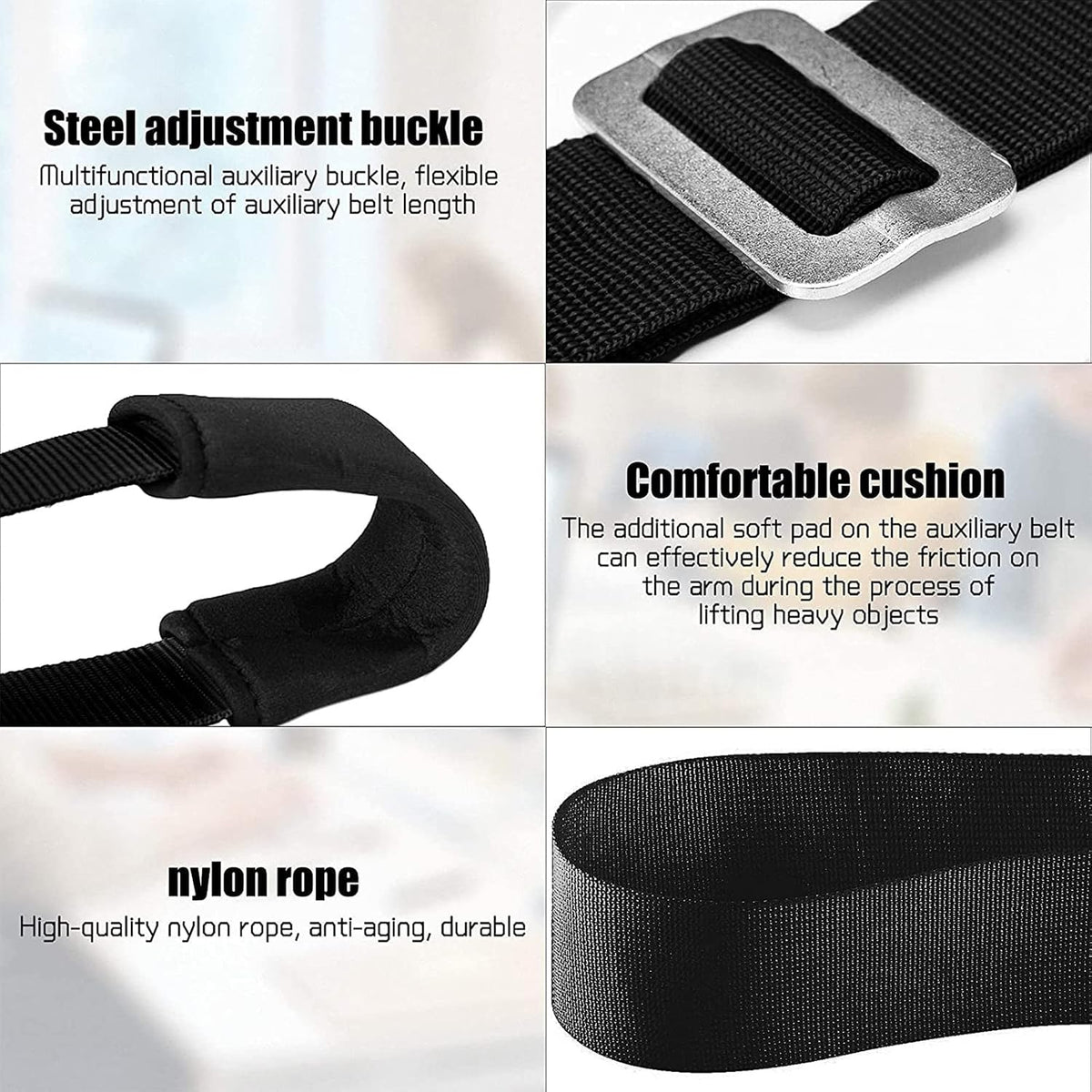Moving Straps, 2-Person Lifting Straps for Moving Furniture, Lifting and Moving System Shoulder Belt for Carry Heavy