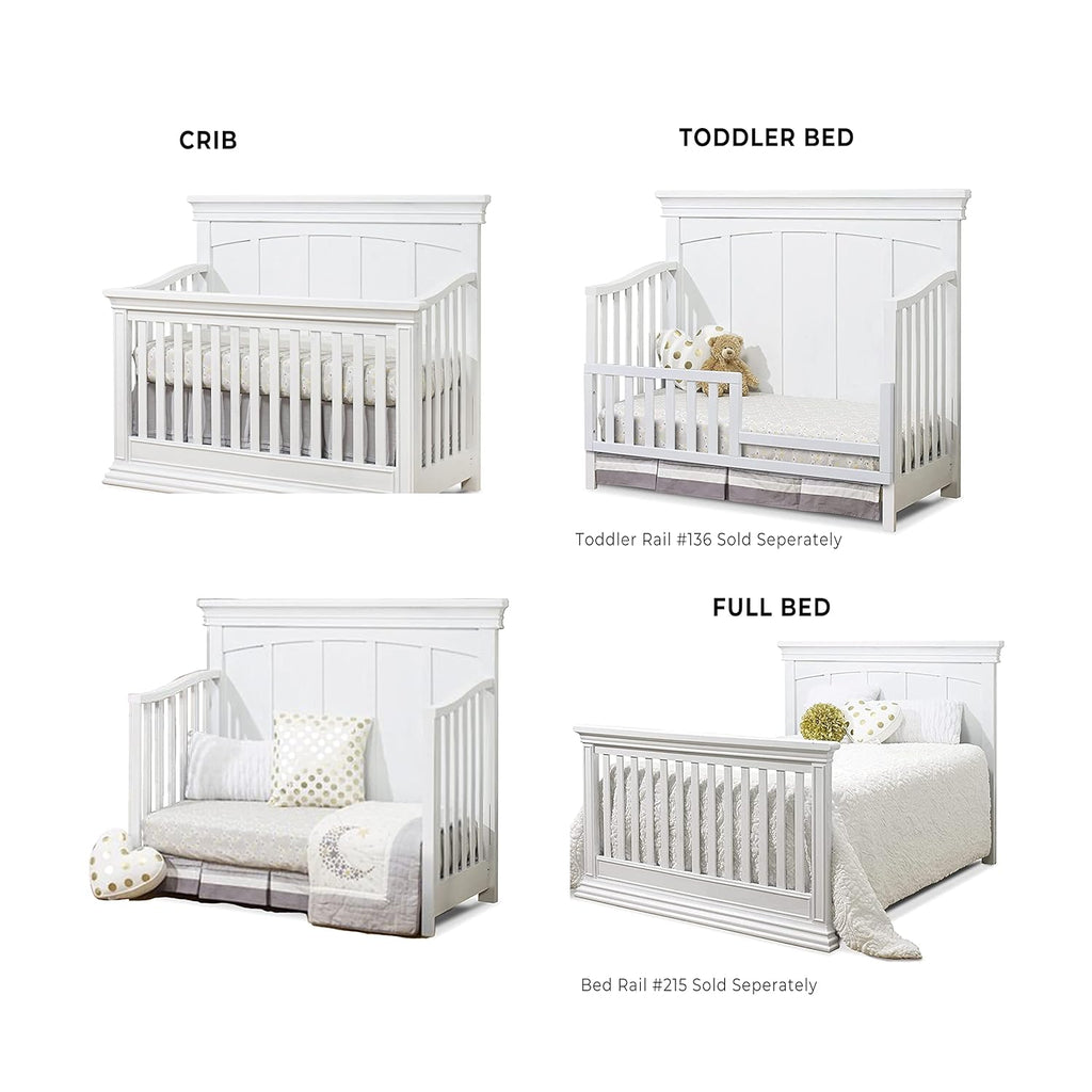 Furniture Modesto Classic 4-in-1 Convertible Crib, Wooden Baby Bed, Non-Toxic Finish, Toddler Bed, Daybed & Full-Size