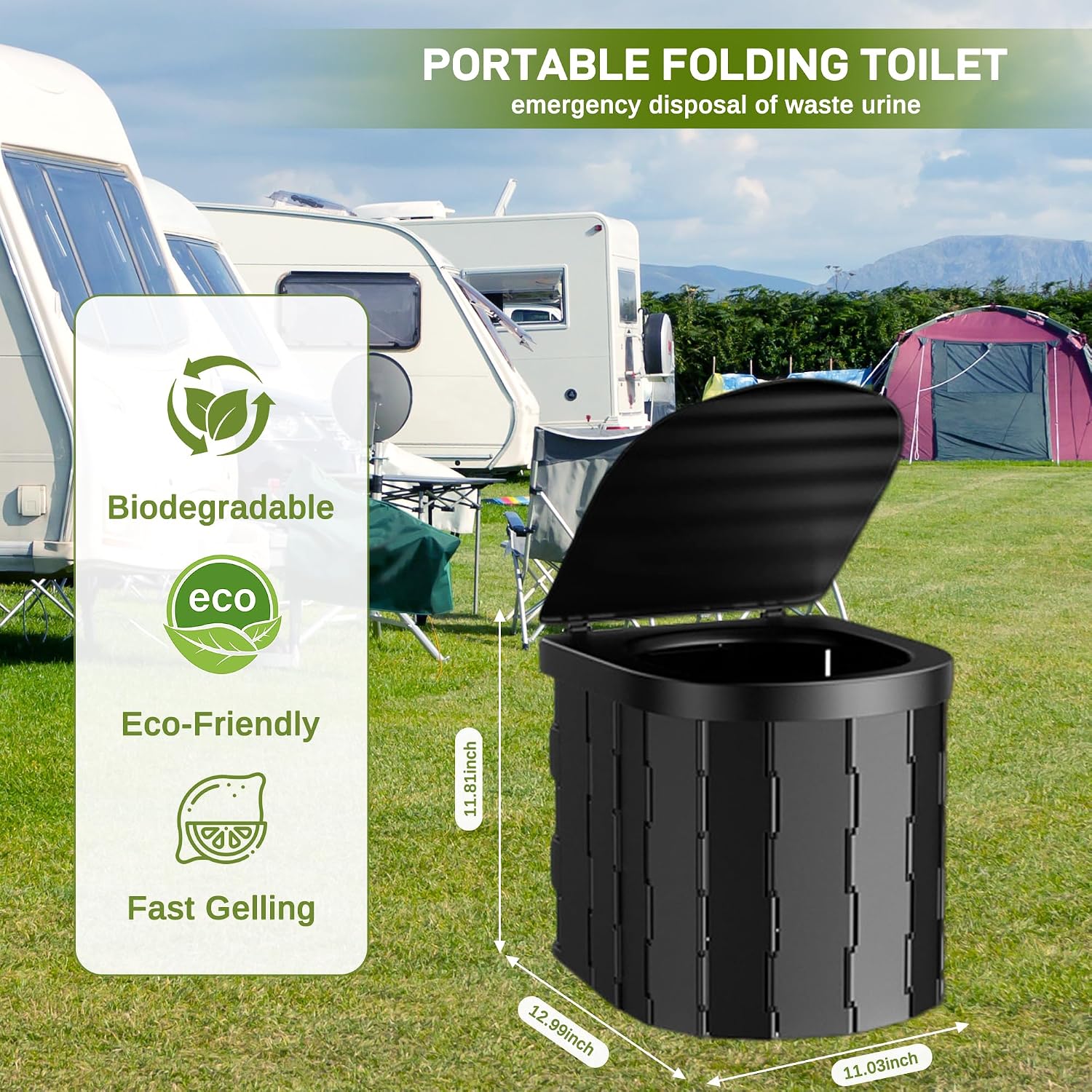 Portable Camping Shower,Upgraded Extra Large Pop Up Privacy Tent Kit with LED Light and Foldable Toilet, 6000mAh LCD