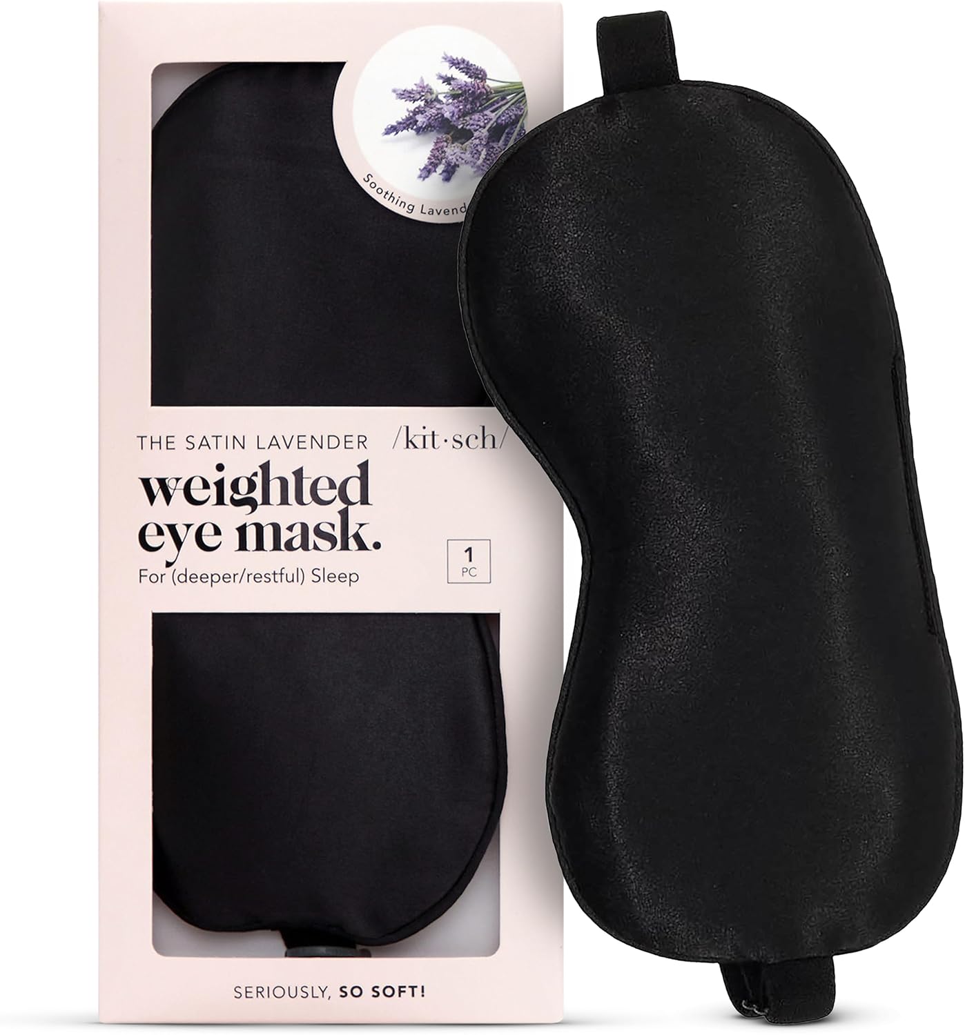Weighted Satin Sleep Mask | Eye Masks for Sleep - (4.1oz/116g) | Softer Than Silk Sleep Mask, Blindfold Sleep Masks
