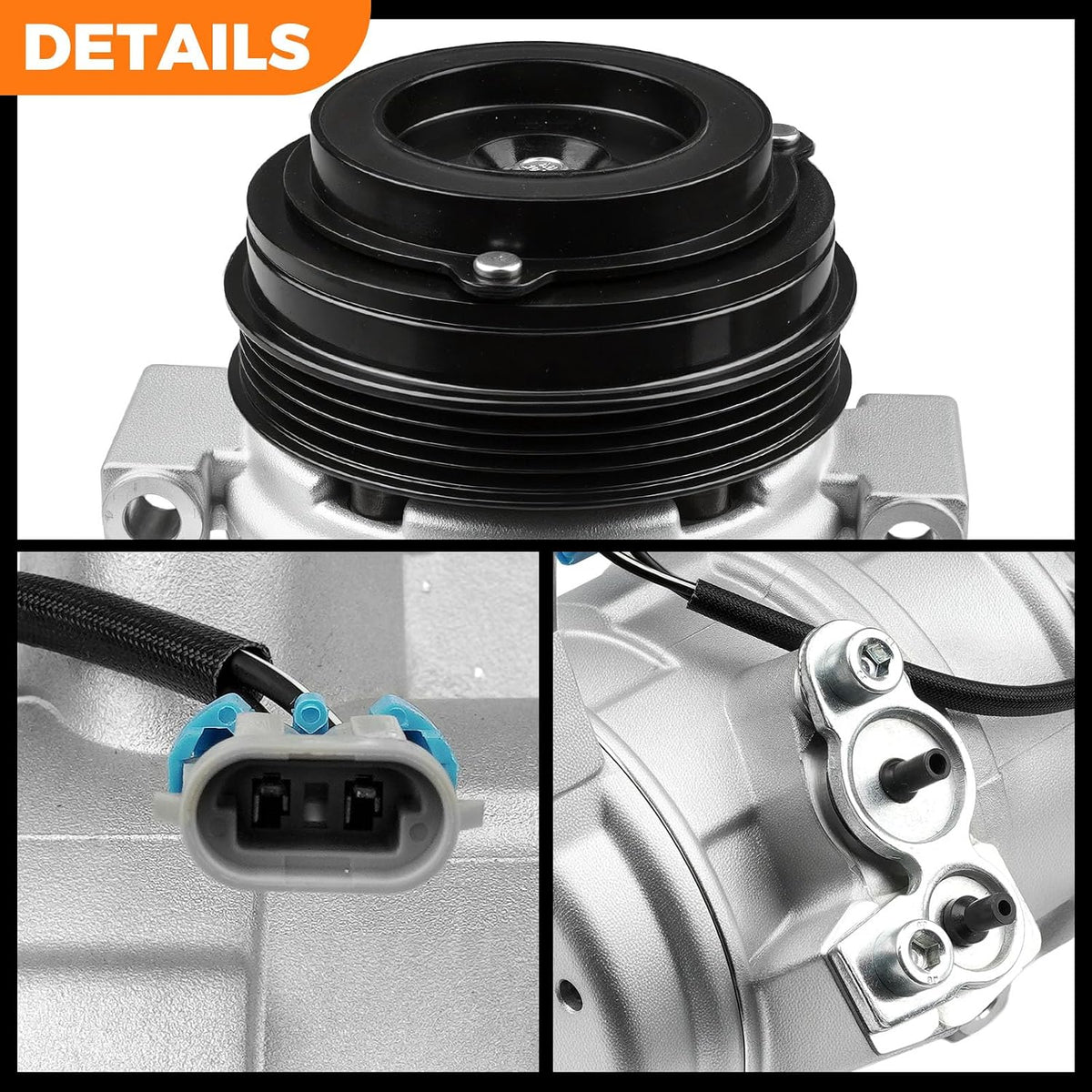 AC Compressor Compatible with 2000-2013 Chevy Silverado Suburban 1500 2500 Tahoe GMC Yukon XL 1500 2500 5.3L 4.8L 2 Mounting Holes Replaces CO 29002C