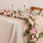 5FT Blush Cream Pink Artificial Rose Garland for Wedding Arch Table