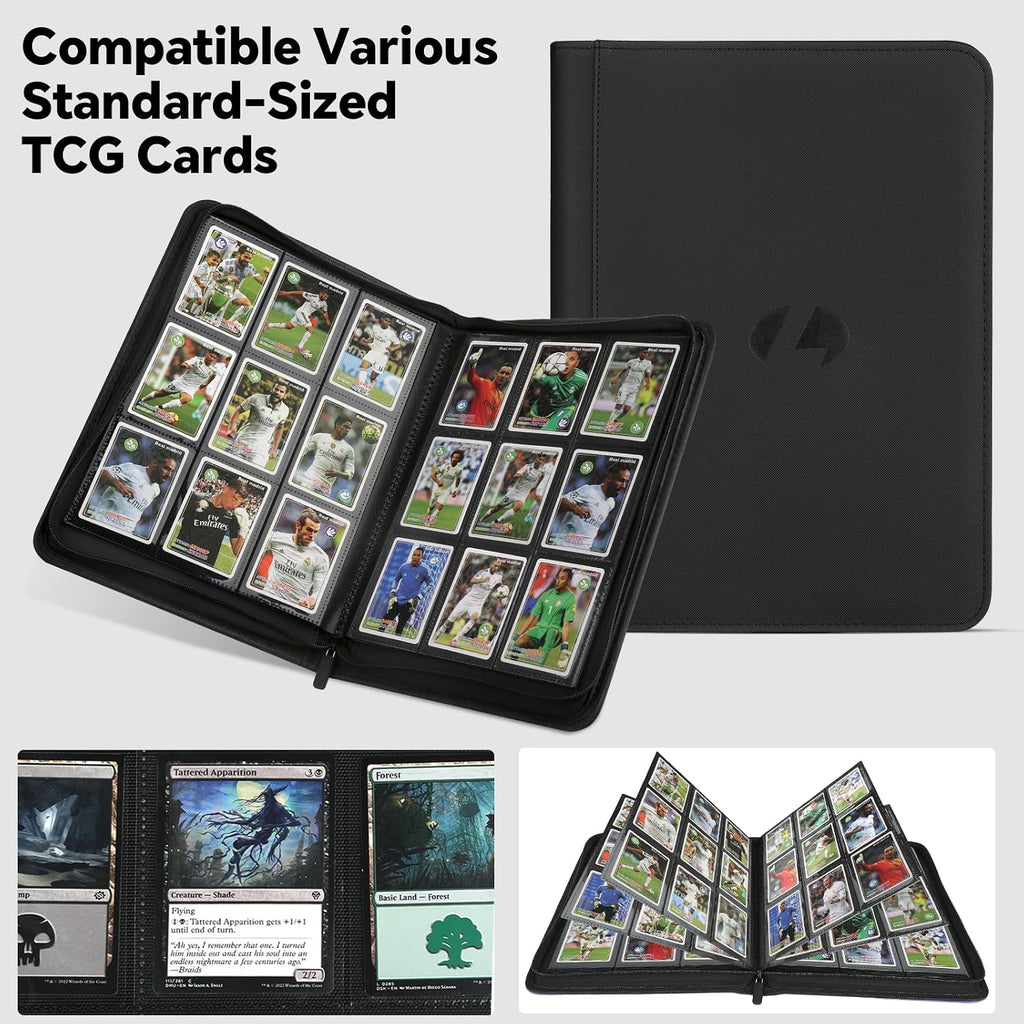 Trading Card Binder, Premium 9-Pocket Double Sided 540 Pocket PU Card Collection Binder, Collectible Trading Card