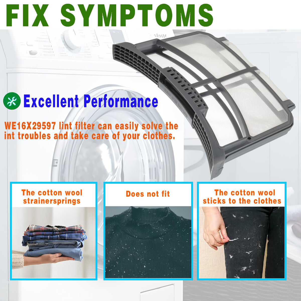 BOSHCHEN Upgraded Dryer Lint Filter Screen,Compatible with GE Clothes Dryer
