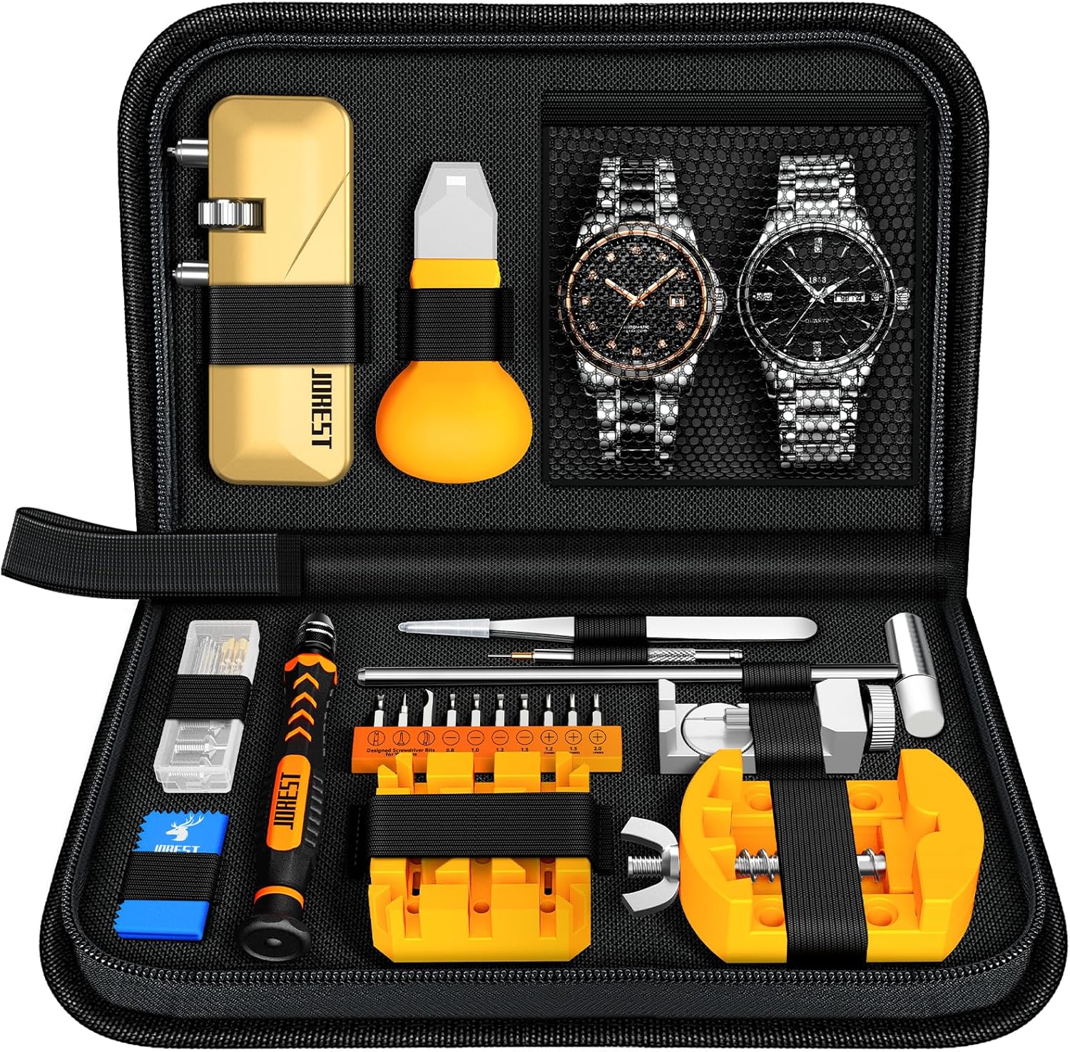 Watch Repair Tool Kit, Battery Replacement & Strap Adjustment, Wrench Opening Back Cover, Case Opener, Link Remover