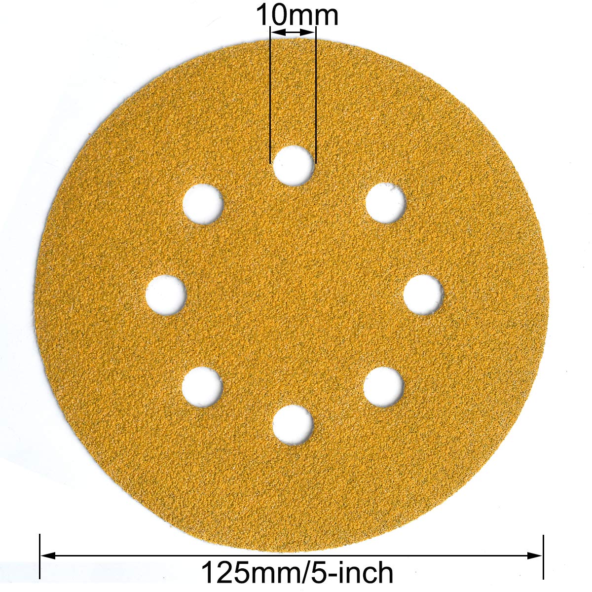 5-Inch 8-Hole Hook and Loop Sanding Discs 80-Grit, 50-Pack