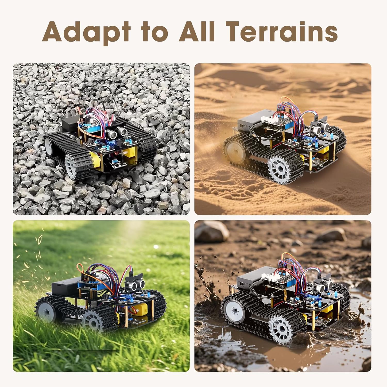 Robotics Kit for Kids Ages 8–12, Smart Robot Tank Car Compatible with Arduino & Scratch & Python, STEM Toys for Boys