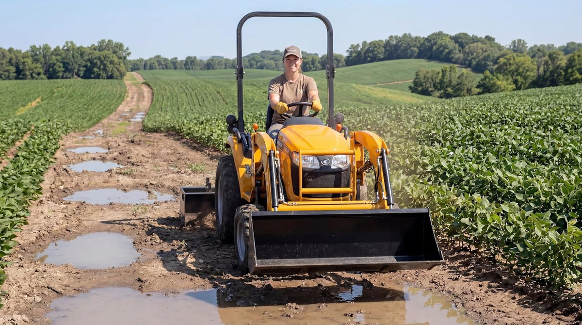 Impact IMPLEMENTS 55" Three-Point Box Scraper for Cat-0 Tractors. Great for Leveling & Grading for Crops and Planting.
