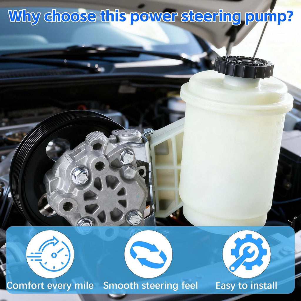 Nifeida 20-1035 Automotive Replacement Power Steering Pump with with Pulley & Reservoir For Dodge Ram 1500 2011-2012 V8 5.7L