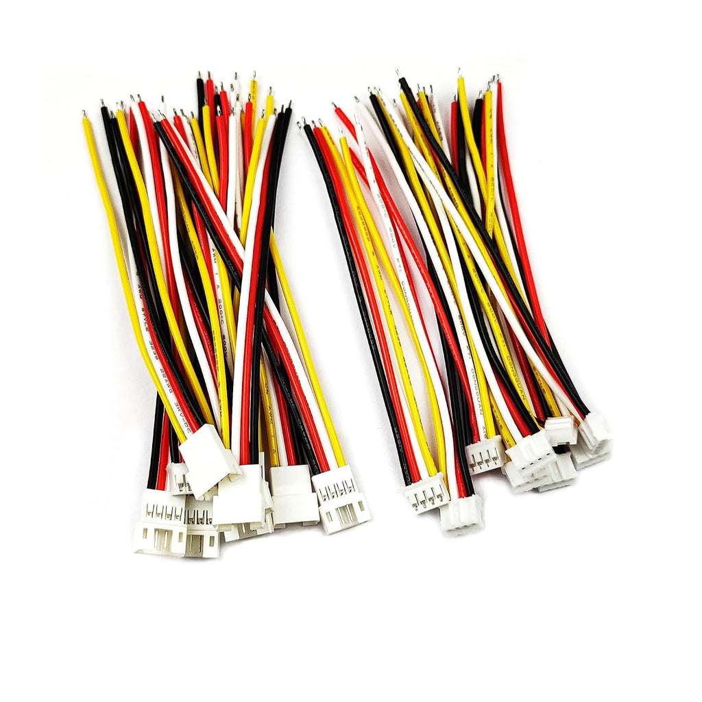10 Pairs Mini Micro JST PH2.0mm 4Pin Male and Female Connector Plug with 10cm 22 AWG Soft Silicone Cable Wire for LED Light Strip