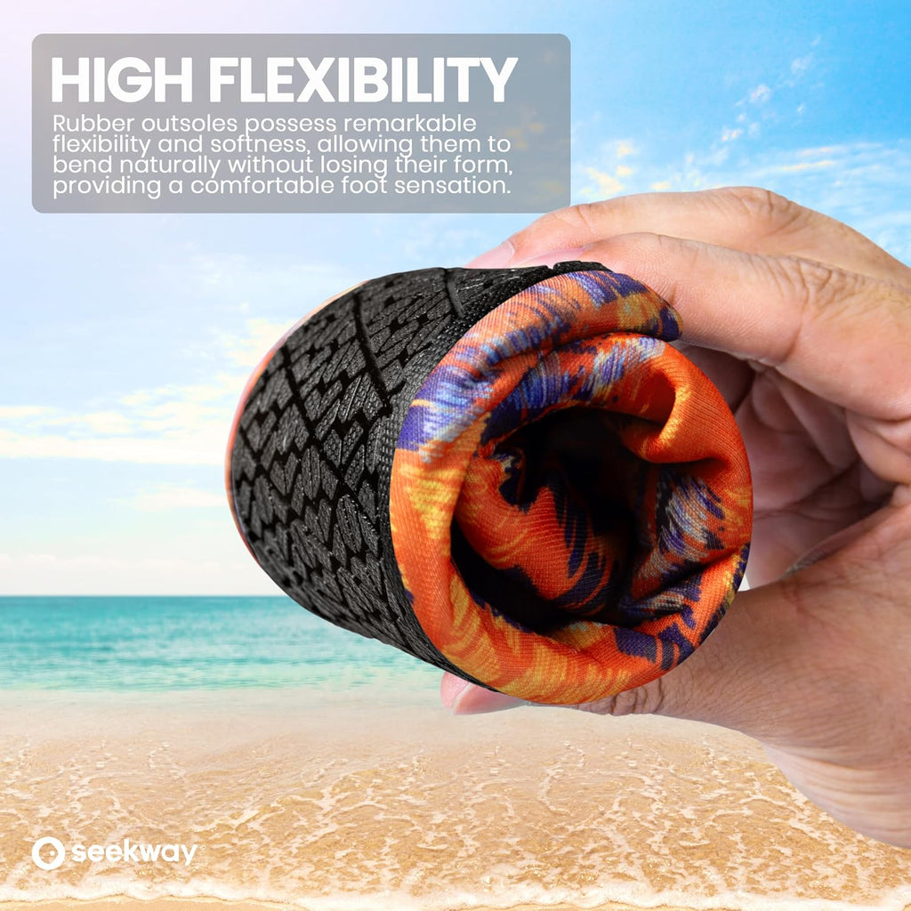 Water Shoes Women Men Adult Quick-Dry Aqua Socks Barefoot Non Slip for Beach Swim River Pool Lake surf Black Size SK002