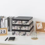 Floral Jumbo Scrapbook Storage Boxes with Lids, Set of 3