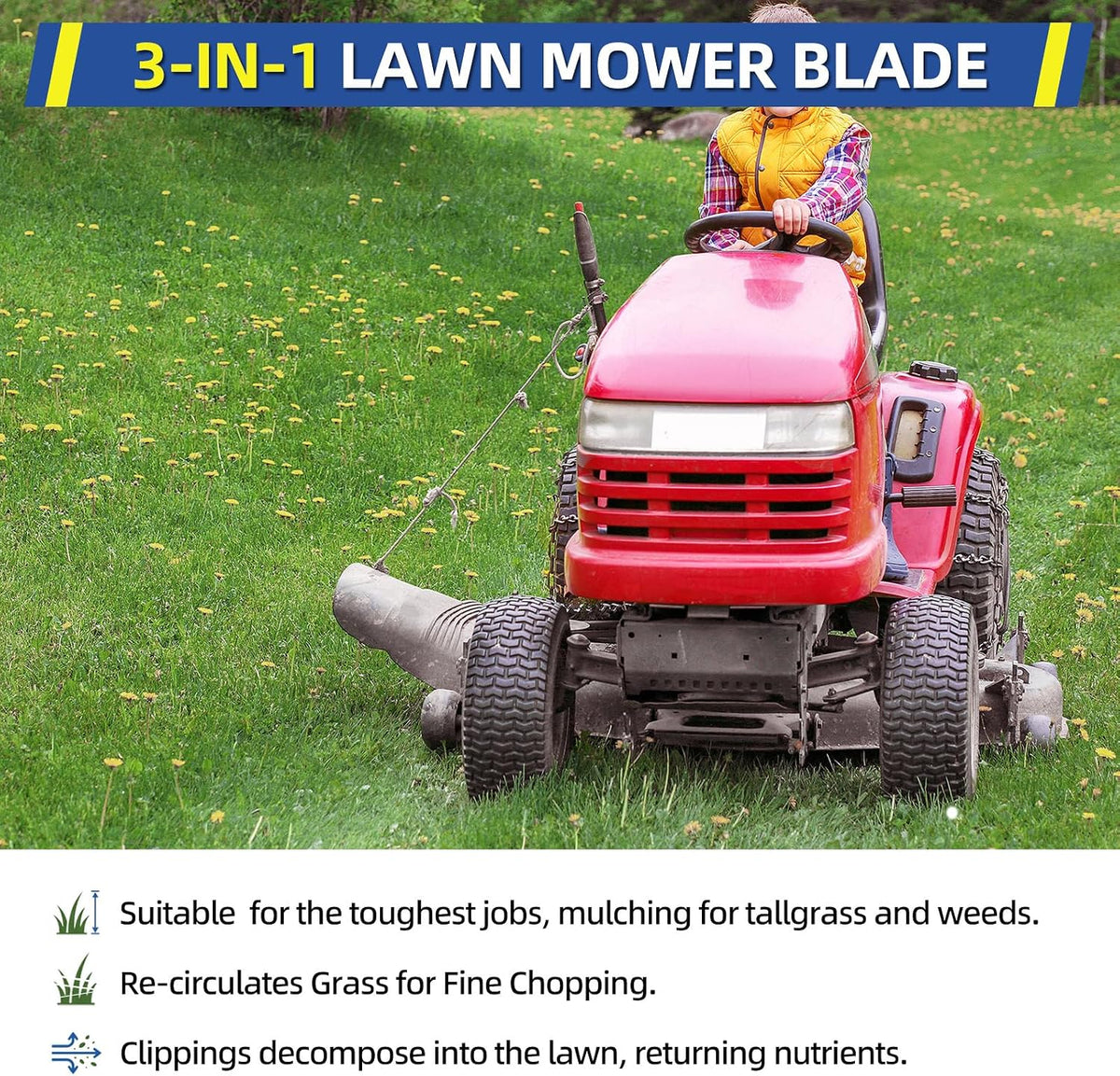 GICOOL 942-04290 Mulching Mower Blades for Cub Cadet 46 Inch Mowers