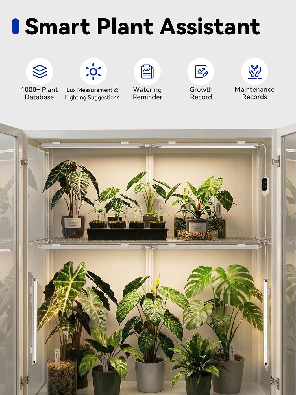 Grow Lights for Indoor Plants, LED Grow Light Bar Full Spectrum | 48W Grow Light Strips with App Control, Auto Timer