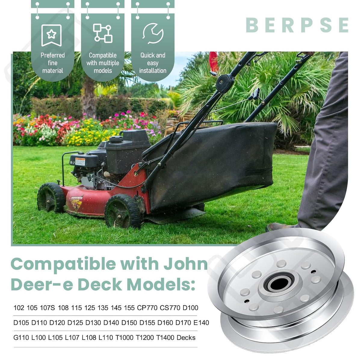 2-Pack 756-05034A Idler Pulley for Joh-n D-eere 100 & S100-S130