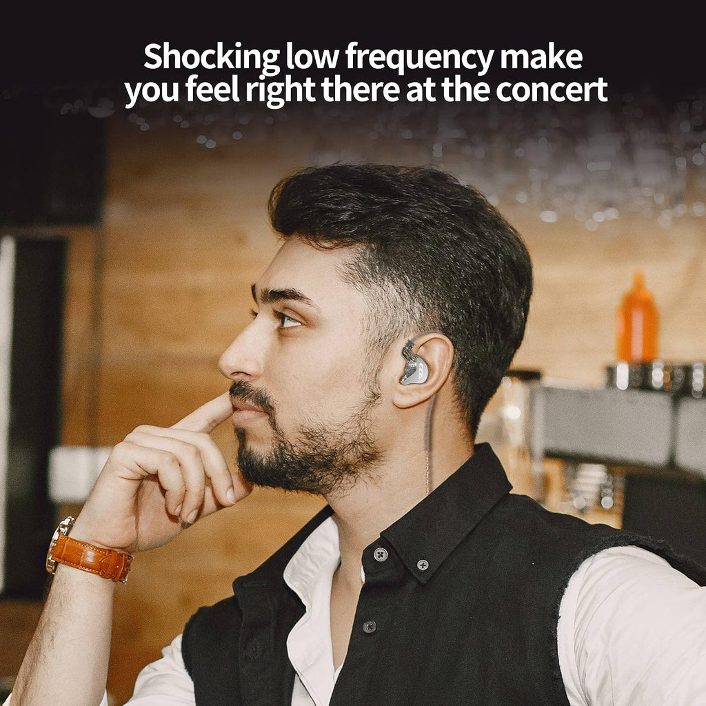 CCA CRA in Ear Monitor Headphones, Ultra-Thin Diaphragm Dynamic Driver Super Bass Clear Sound Gaming Earbuds Wired