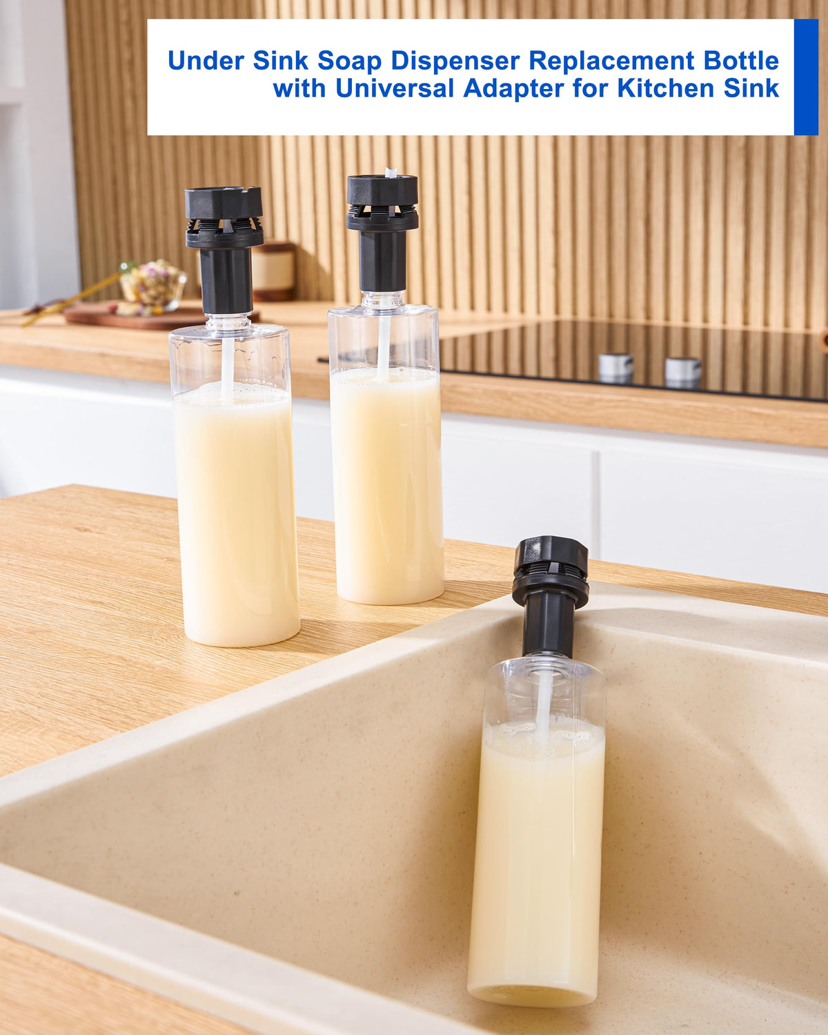 Soap Dispenser Bottle for Kitchen Sink Replacement - 500ML/17oz Soap Bottle