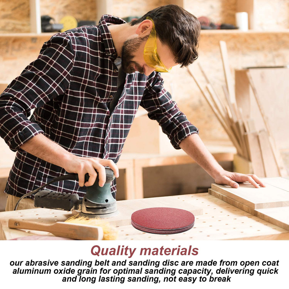 Blulu 22 Pieces 4 x 36 In Sanding Belts and 6 In Self-Adhesive Discs Set