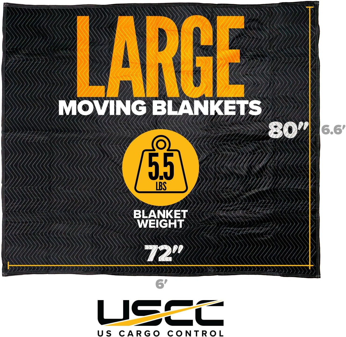 Moving Blankets Heavy Duty 72"x80" 6-Pack (65 lbs/doz), Padded Furniture Blankets for Moving, Shipping, and Storage