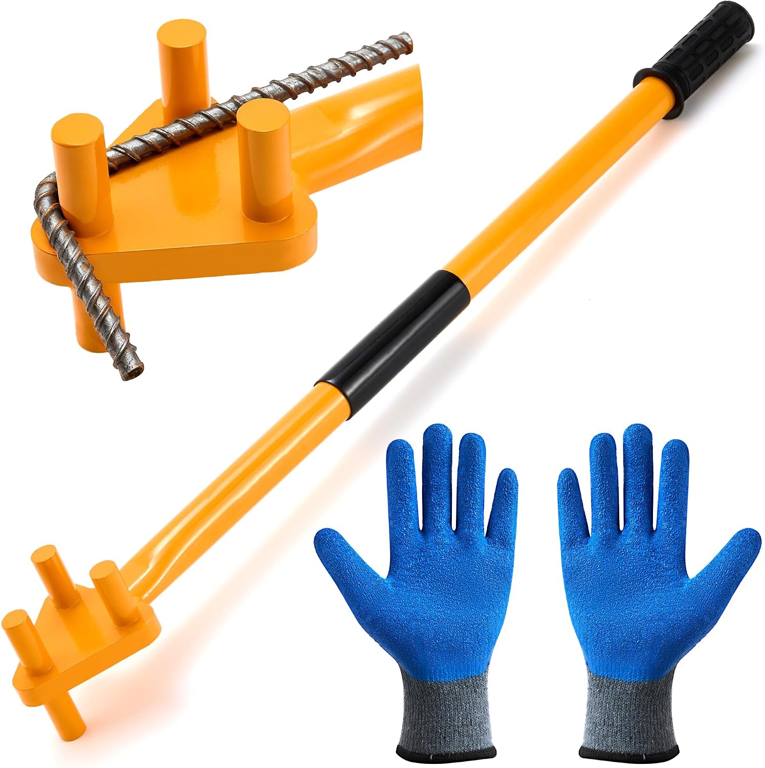 Manual Rebar Bender Tool for 5/8 Inch Steel Bar, Heavy Duty Rebar Bending Tool and Steel Rod Bender with Anti-Slip