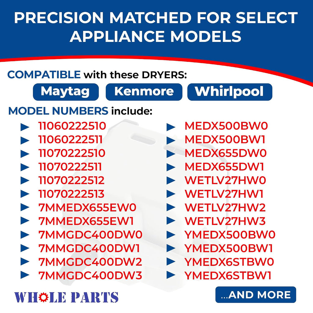 Whole Parts Upgraded Dryer Push-to-Start Switch Part# W10563095