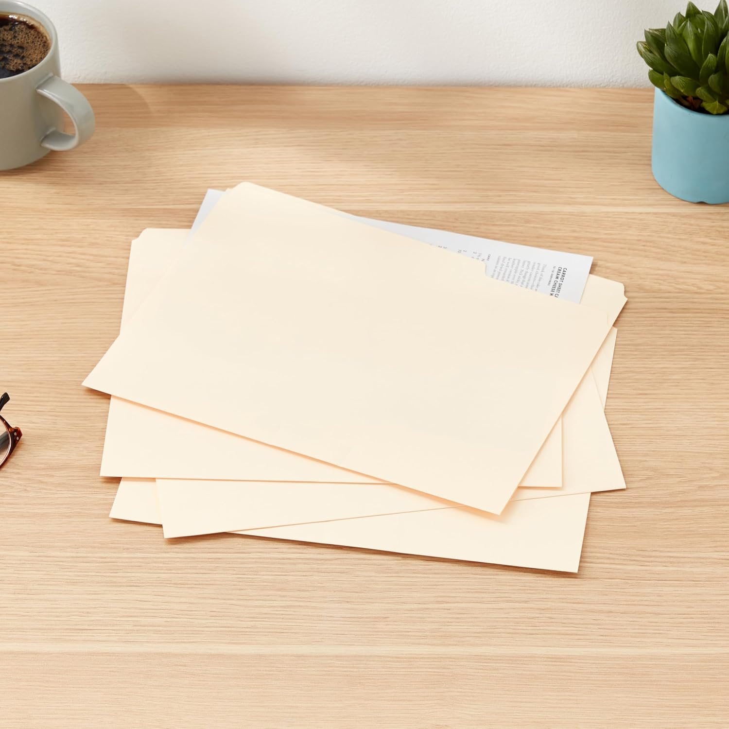 Sturdy File Folders with Reinforced Tabs for Filing and Organization, 1/3-Cut Tab, Assorted Positions, Letter Size