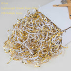 8.5oz Crinkle Paper Filler for Gift Baskets Gift Boxes(White&Gold)