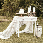 Lace Tablecloth White Wedding Tablecloths 60x120 Inch Vintage