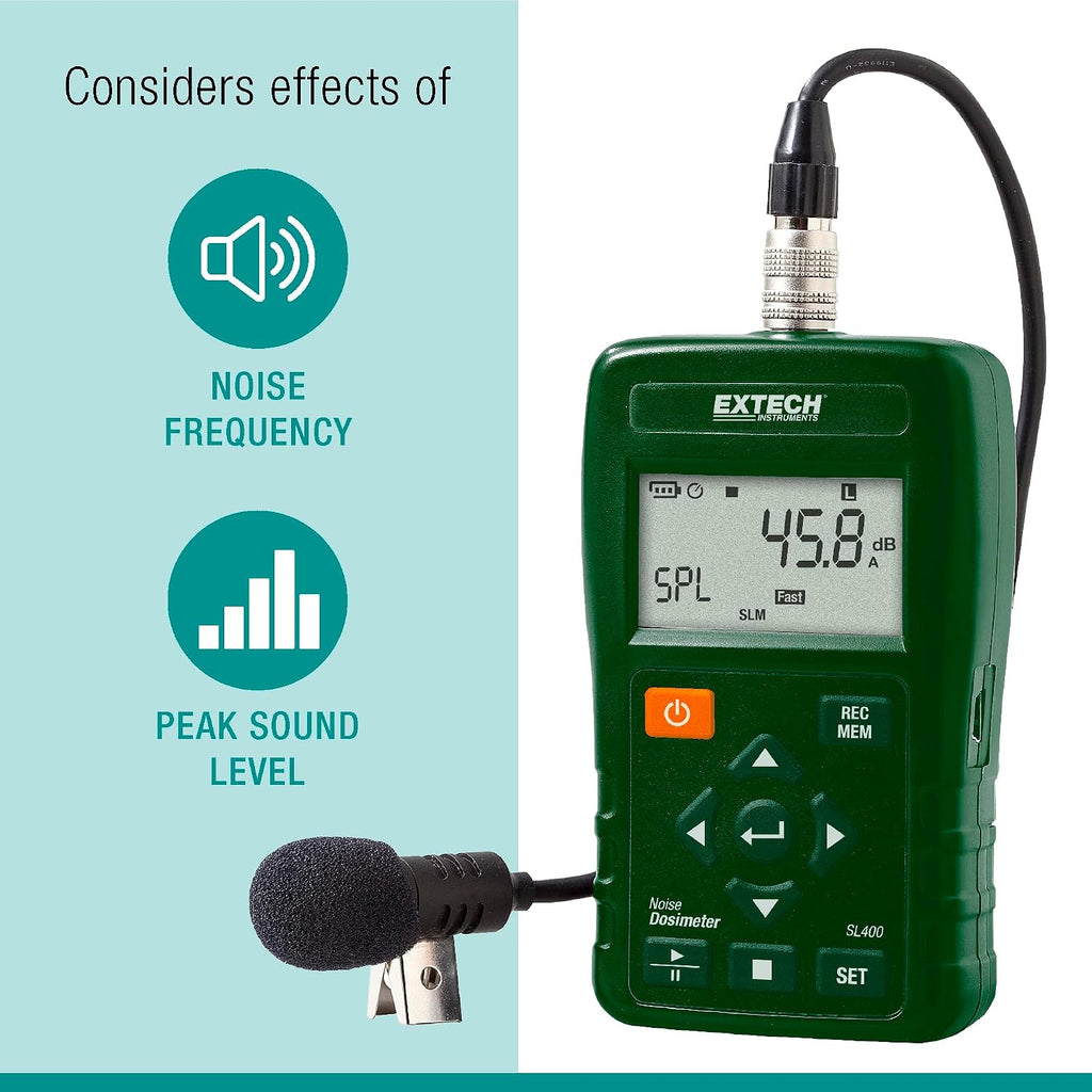 Extech SL400 Personal Noise Dosimeter with USB Interface