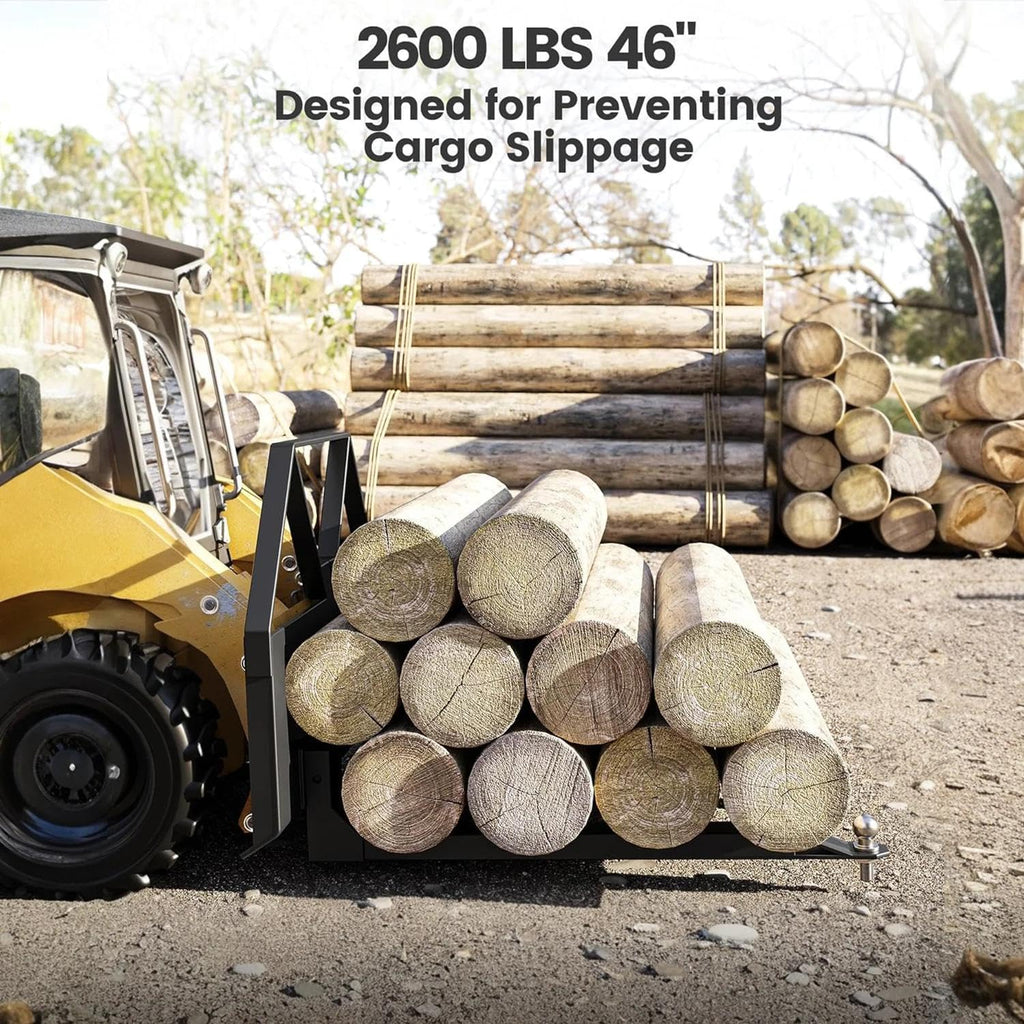 Heavy Duty Pallet Forks 2600 lbs Capacity, 46" Quick Attach Skid Steer Forks with Trailer Hitch Ball for Tractor