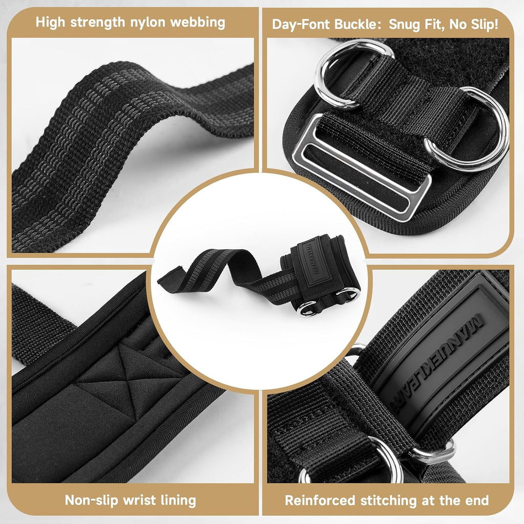 Wrist Straps for Weightlifting, Gym Lifting Straps with D Rings for Cable Machine,Weight Lifting Wrist Wraps for Men