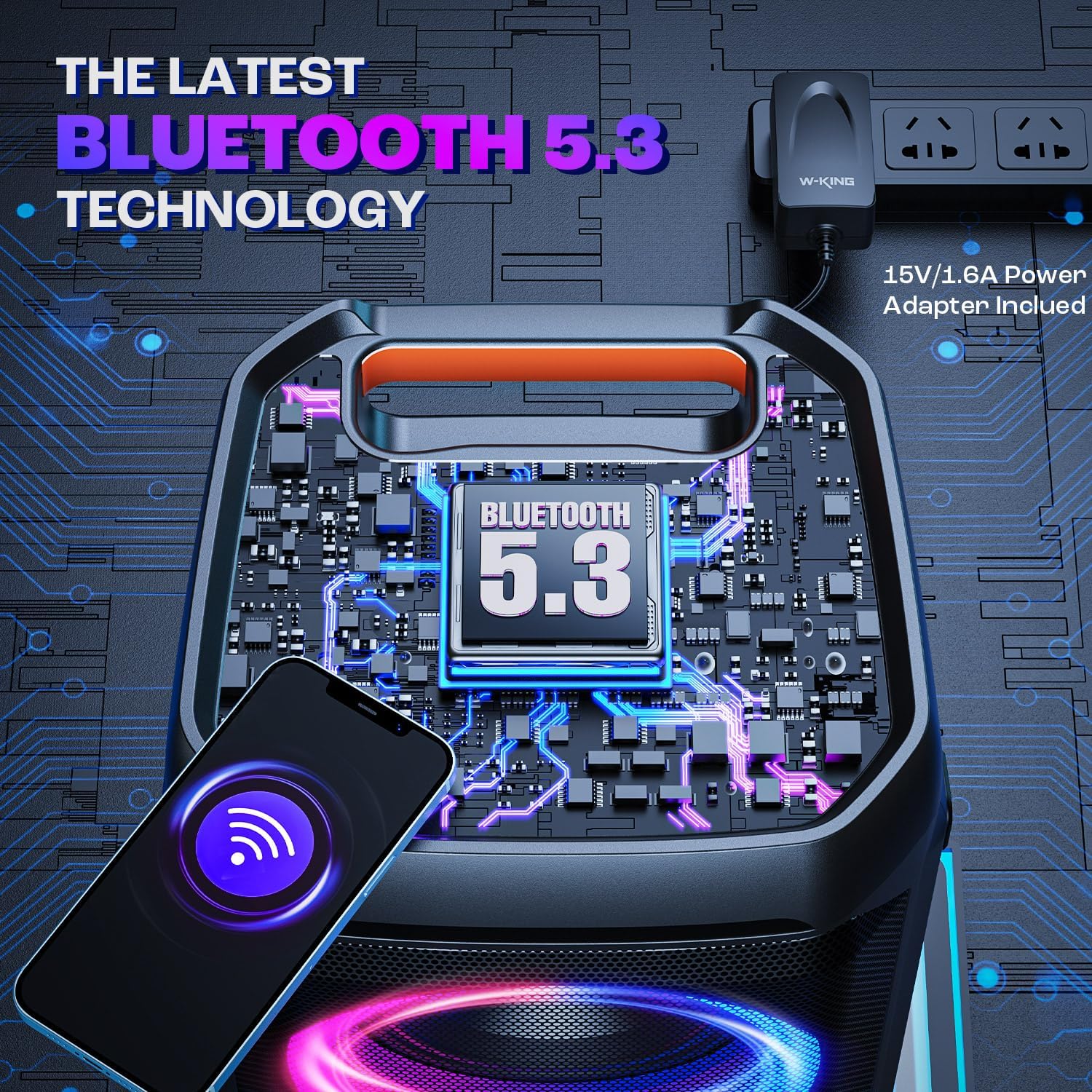 Portable Bluetooth Speaker 240W, Loud Boom Box with Deep Bass Subwoofers, IPX6 Waterproof Party Outdoor Speaker