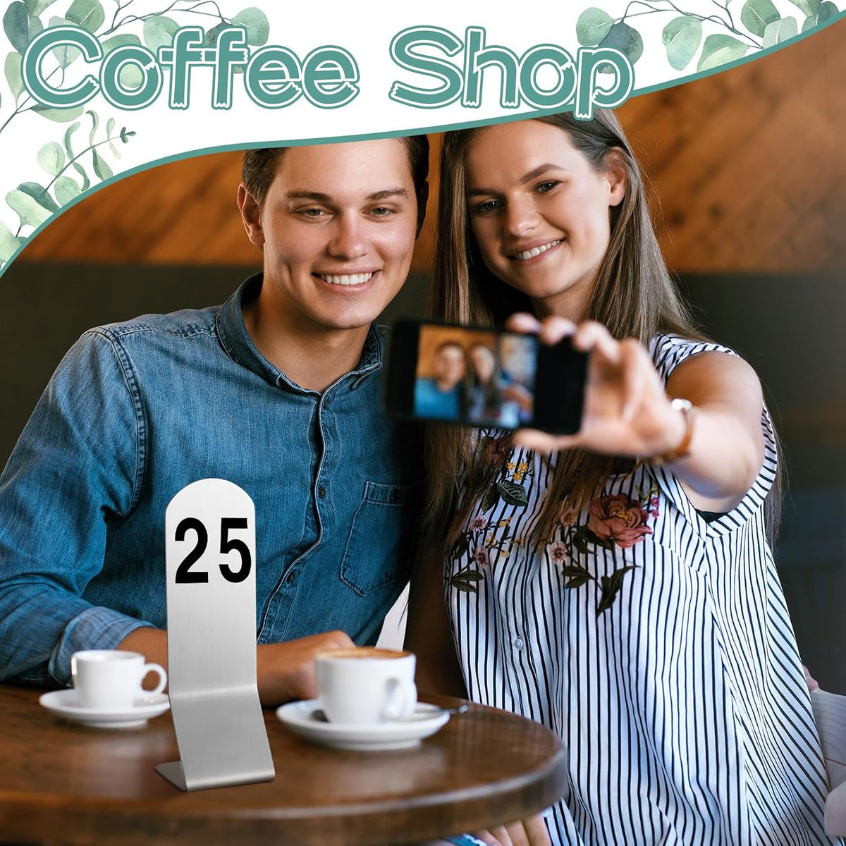 1-25 Table Numbers Sliver Z Stand, Double Sided Steel Stands
