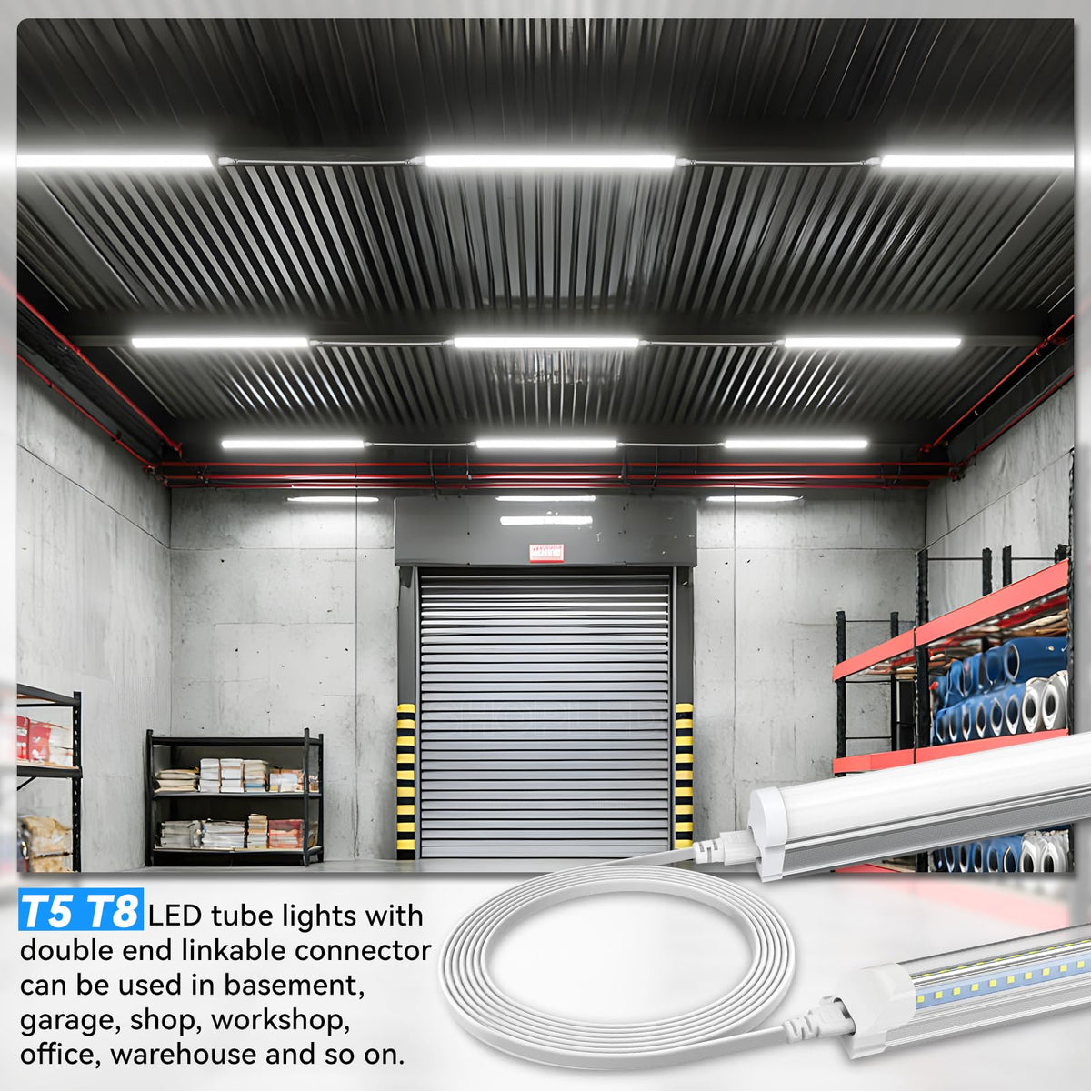 (4-Pack 6FT Extension Connecting Wire for T5 T8 LED Shop Light