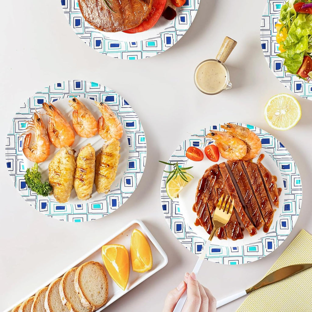 8.5 Inch Disposable Paper Plates, 200 Count Disposable Plates