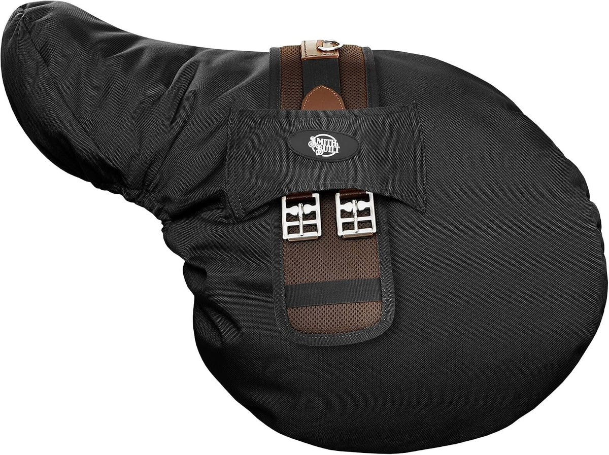 English Saddle Cover, Black - Breathable, Waterproof Fleece-Lined Fitted Protector