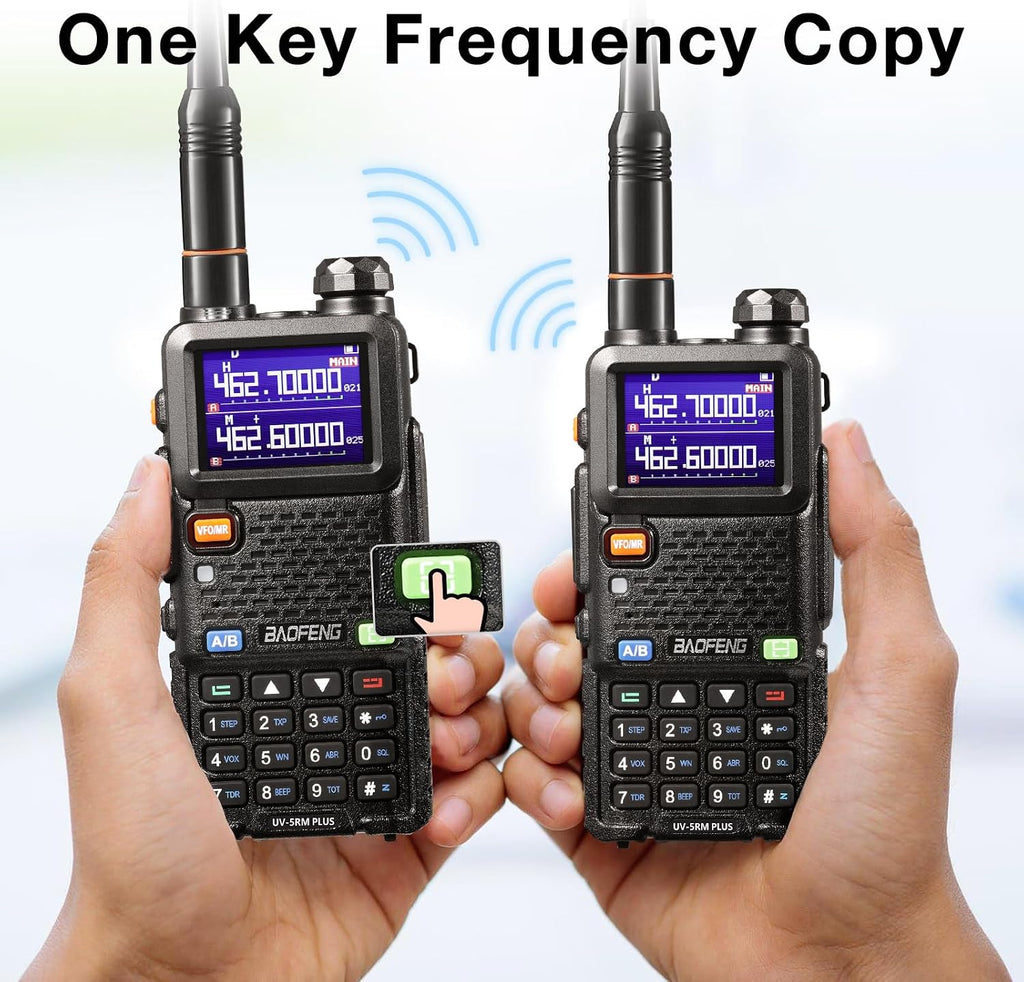 UV-5RM Plus Ham Radio, 10W Long Range Dual Band Two Way Radio | UHF VHF NOAA FM AM(Airband) 1.25M Receiver, 2500mAh