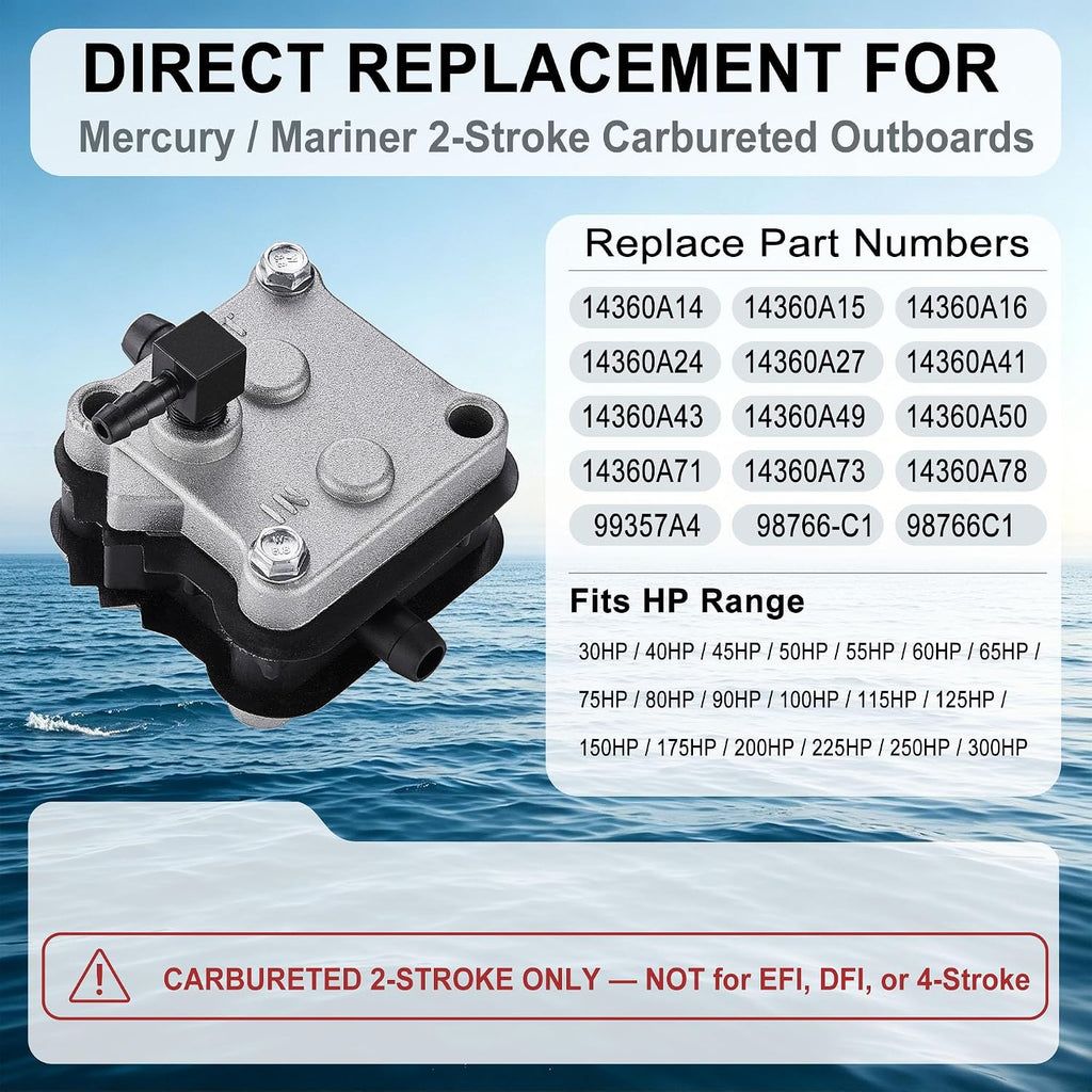 14360A78 Fuel Pump for Mercury 30-300HP Outboard
