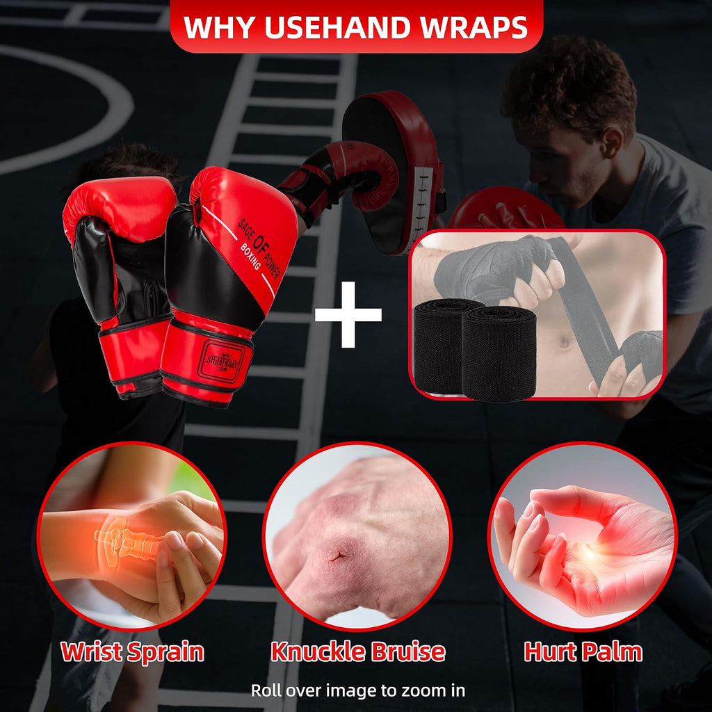 3-in-1 Boxing Pads and Kick Punching Mitts Set, Leather Hand Target Focus Pads, MMA Muay Thai Pads for Kicking