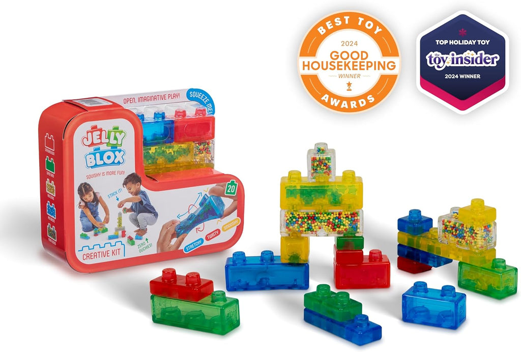 Goliath Jelly Blox Creative Kit | Includes 20 Blocks | Toddler & Preschool Building Blocks Kids Can Squeeze, Stretch