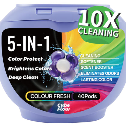 All-in-1 Laundry Detergent Pods | 10X Deep Clean | Prevents Color Bleed, Eliminates Odors & Locks in Floral Freshness