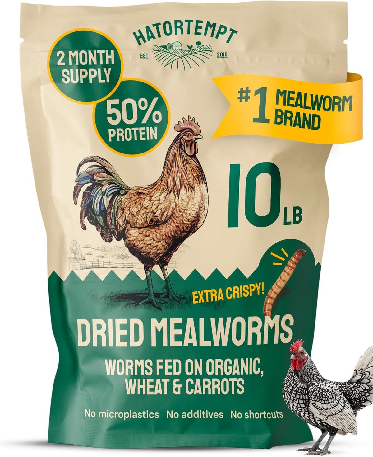 10lb Dried Mealworms for Chickens & Wild Birds, Chicken Feed
