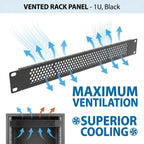2U Vented Panel, 19'' Rack Mount Blank Rack Venting Panel 2 Pack