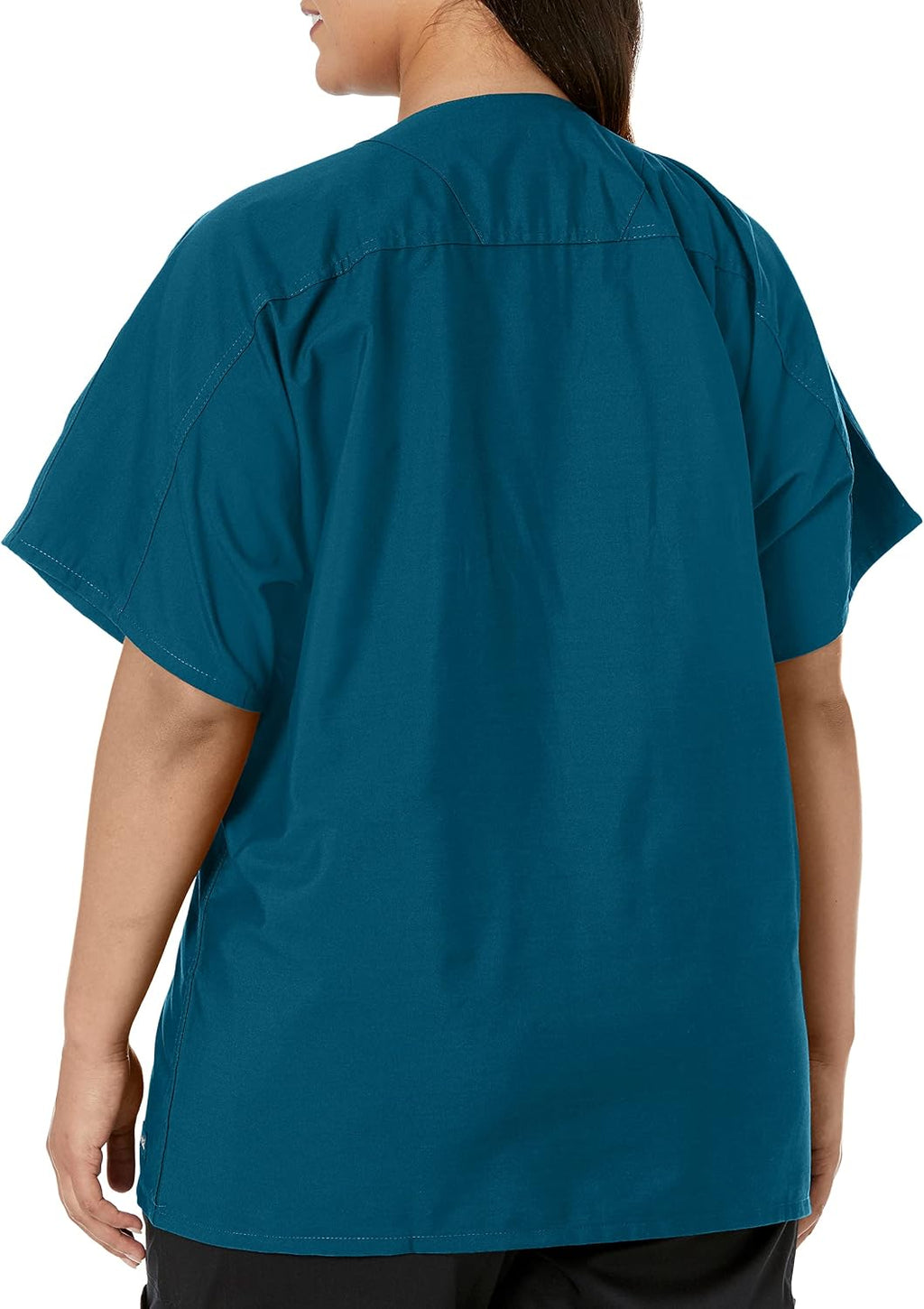 Essentials Unisex Relaxed Fit 1-Pocket V-Neck Scrub Top 7502 Caribbean Blue