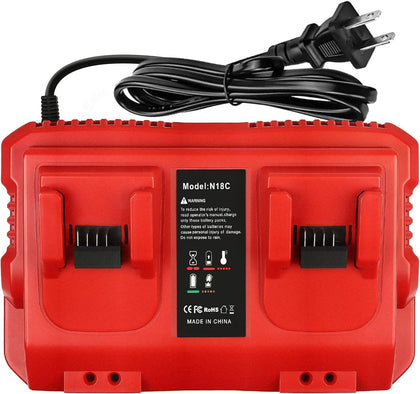 Battery Charger Station 2Ports for Milwaukee M-18 Charger Compatible with Milwaukee 18V Charger 48-59-1812 48-11-2420