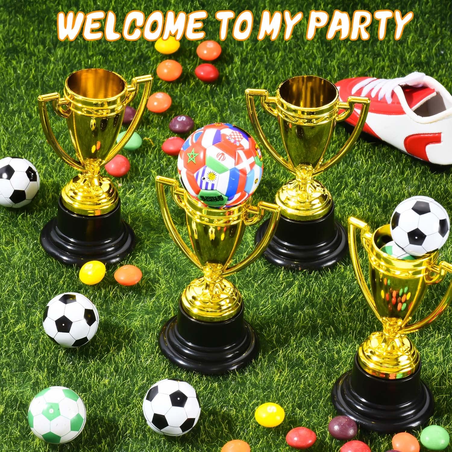 Mini Trophies Bulk for Kids, 9Pcs Plastic Gold Small Trophy Cups, Golden Award Trophy Cups for Classroom School