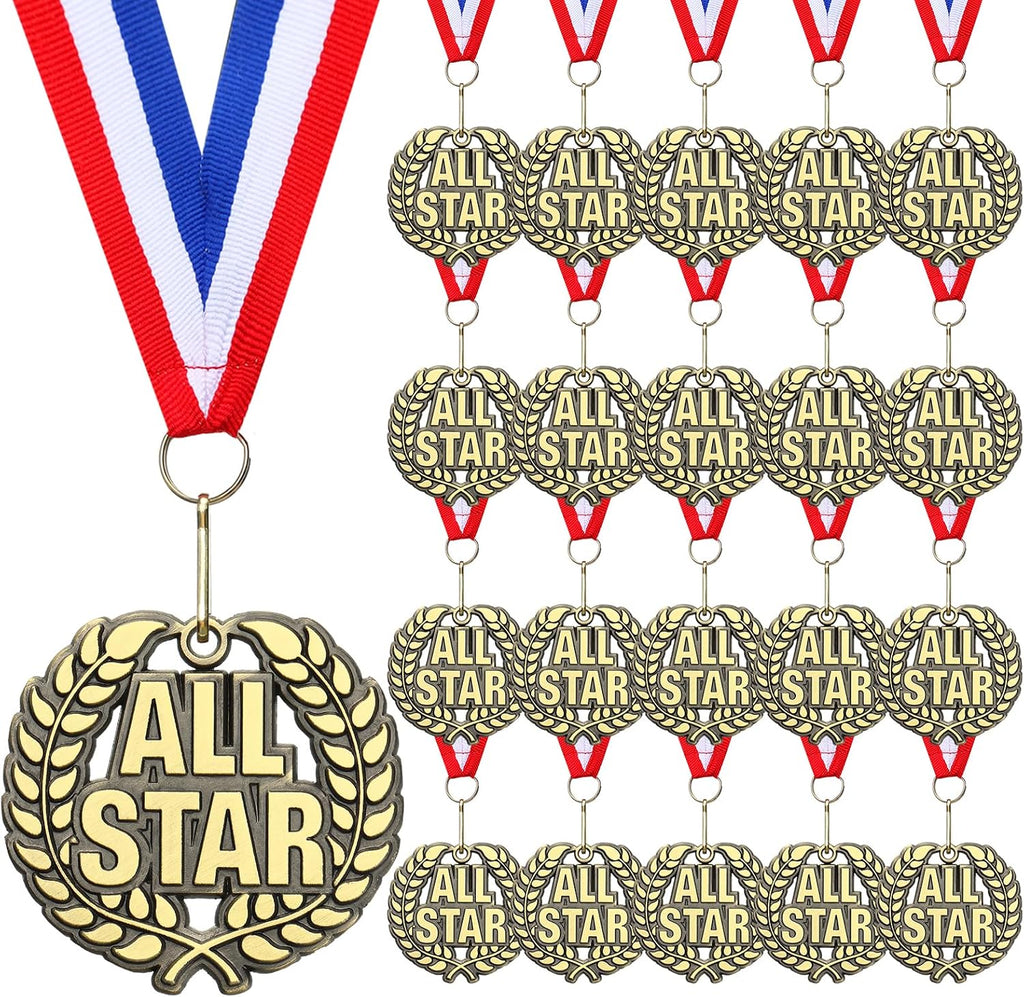 2'' Gold Award Medals Bulk Winner Medals with Neck Ribbons Metal Trophy Award Prize Gift for Tournaments