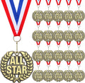 2'' Gold Award Medals Bulk Winner Medals with Neck Ribbons Metal Trophy Award Prize Gift for Tournaments